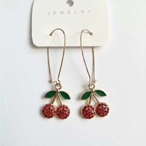 Cherry Sparkle Dangle Earrings